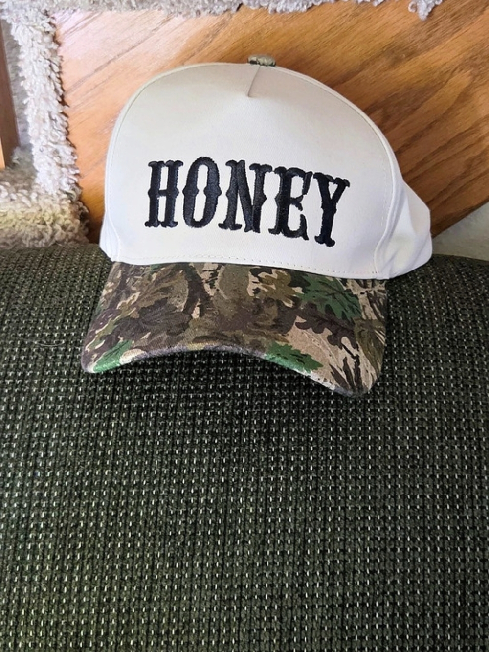 The Mad Hatter Company Honey Snapback Trucker Hat White & Green